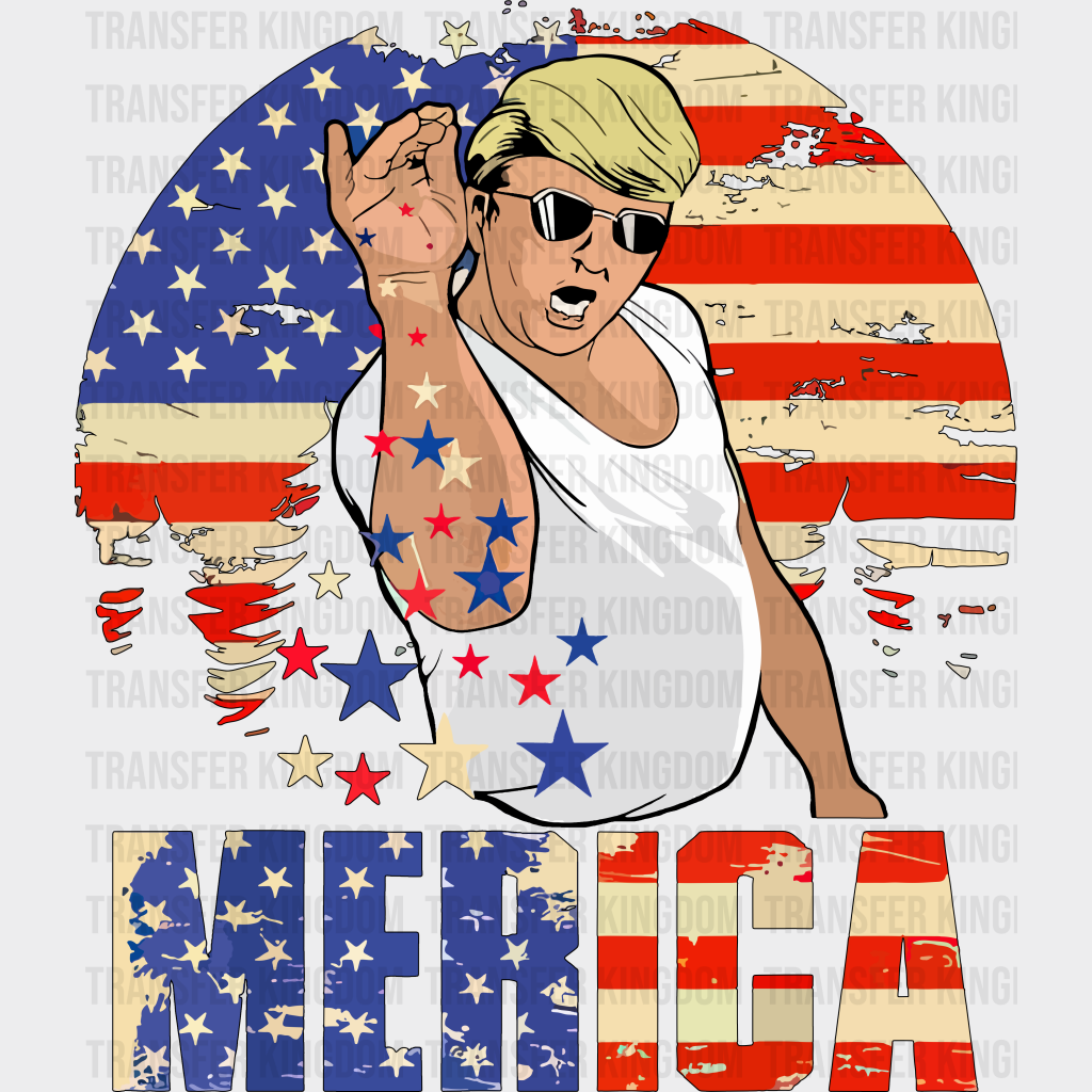 Trump Salt Bae Merica Election Dtf Transfer Unisex - S & M (10’) / Dark Color Design See Imaging