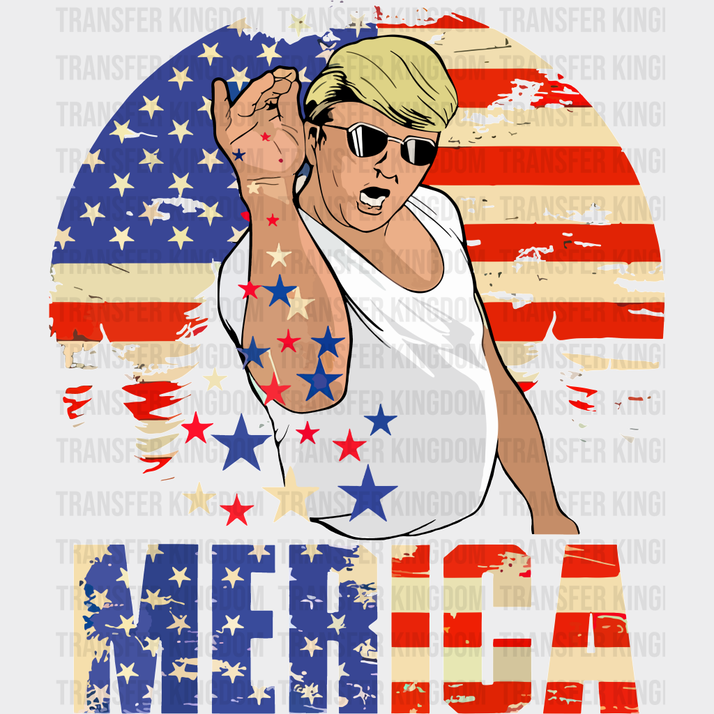 Trump Salt Bae Merica Election Dtf Transfer Unisex - S & M (10’) / Light Color Design See Imaging