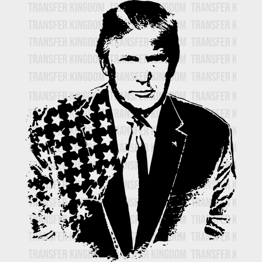 Trump Stars - Trump DTF Transfer Adult Unisex - S & M (10’’) / Dark Color Design (See Imaging)