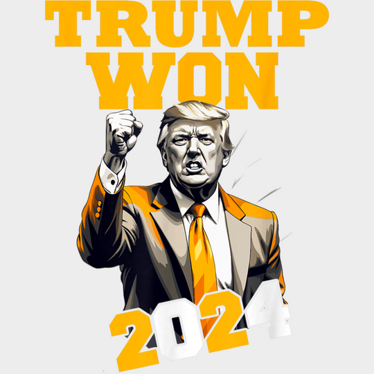 Trump Won 2024 Yellow Design - Dtf Transfer Unisex S & M (10’’) / Light Color See Imaging