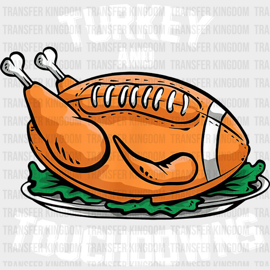 Turkey And Touchdowns - Thanksgiving Dtf Transfer Unisex S & M (10’’) / Light Color Design See