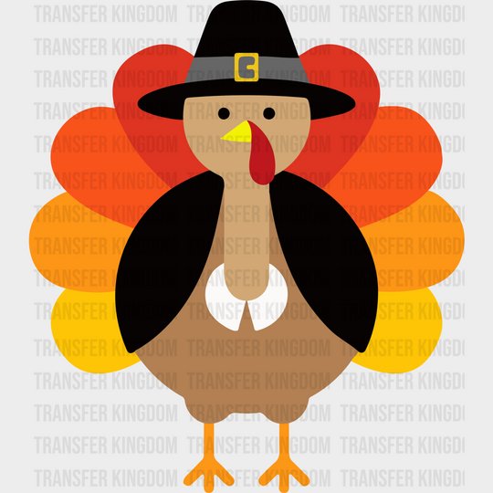 Turkey Fedora Gradient Design - Thanksgiving Dtf Transfer Unisex S & M (10’’) / Dark Color See