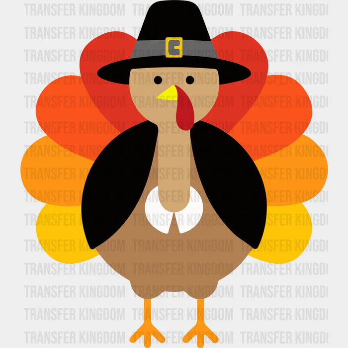 Turkey Fedora Gradient Design - Thanksgiving DTF Transfer
