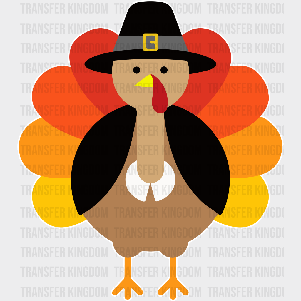 Turkey Fedora Gradient Design - Thanksgiving Dtf Transfer Unisex S & M (10’’) / Light Color See