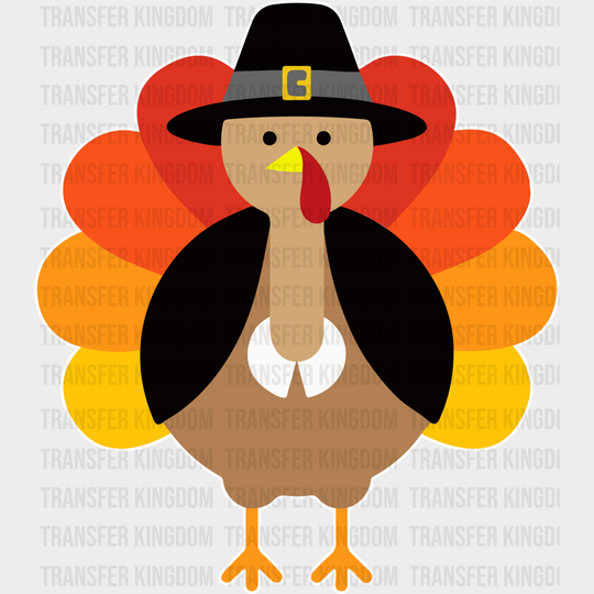 Turkey Fedora Gradient Design - Thanksgiving Dtf Transfer Unisex S & M (10’’) / Light Color See