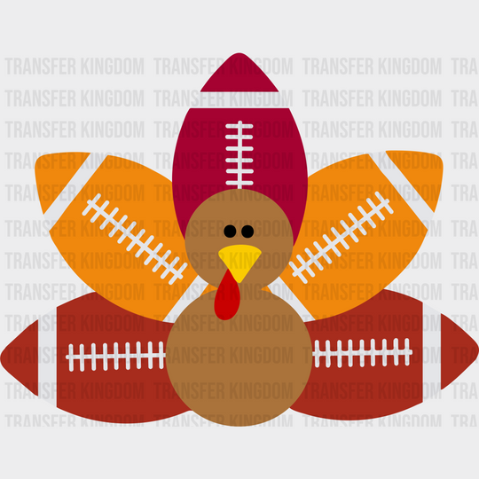 Turkey Football Yellow And Brown - Thanksgiving Dtf Transfer