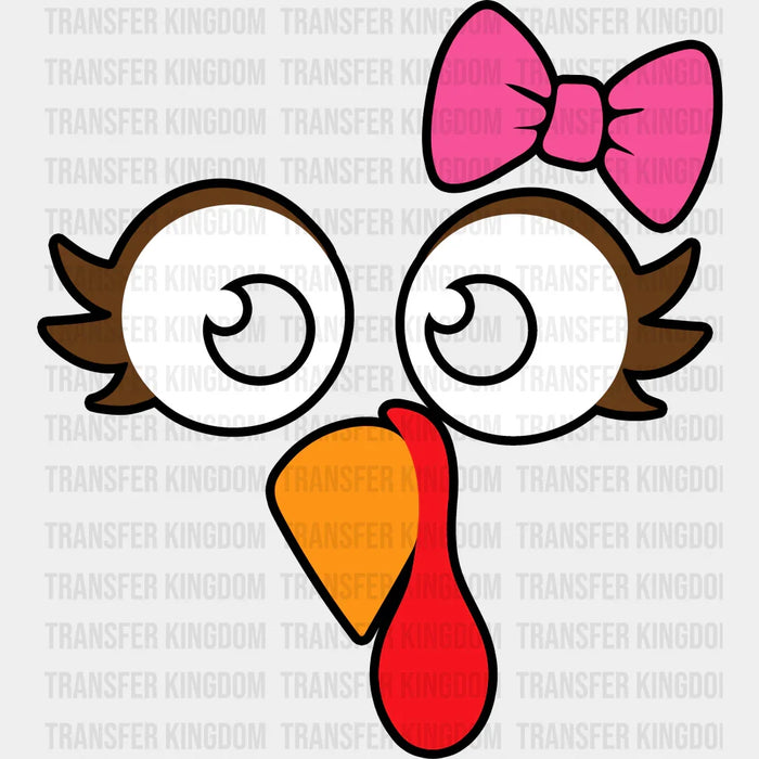 Turkey Pink Ribbon Cute Design - Thanksgiving DTF Transfer