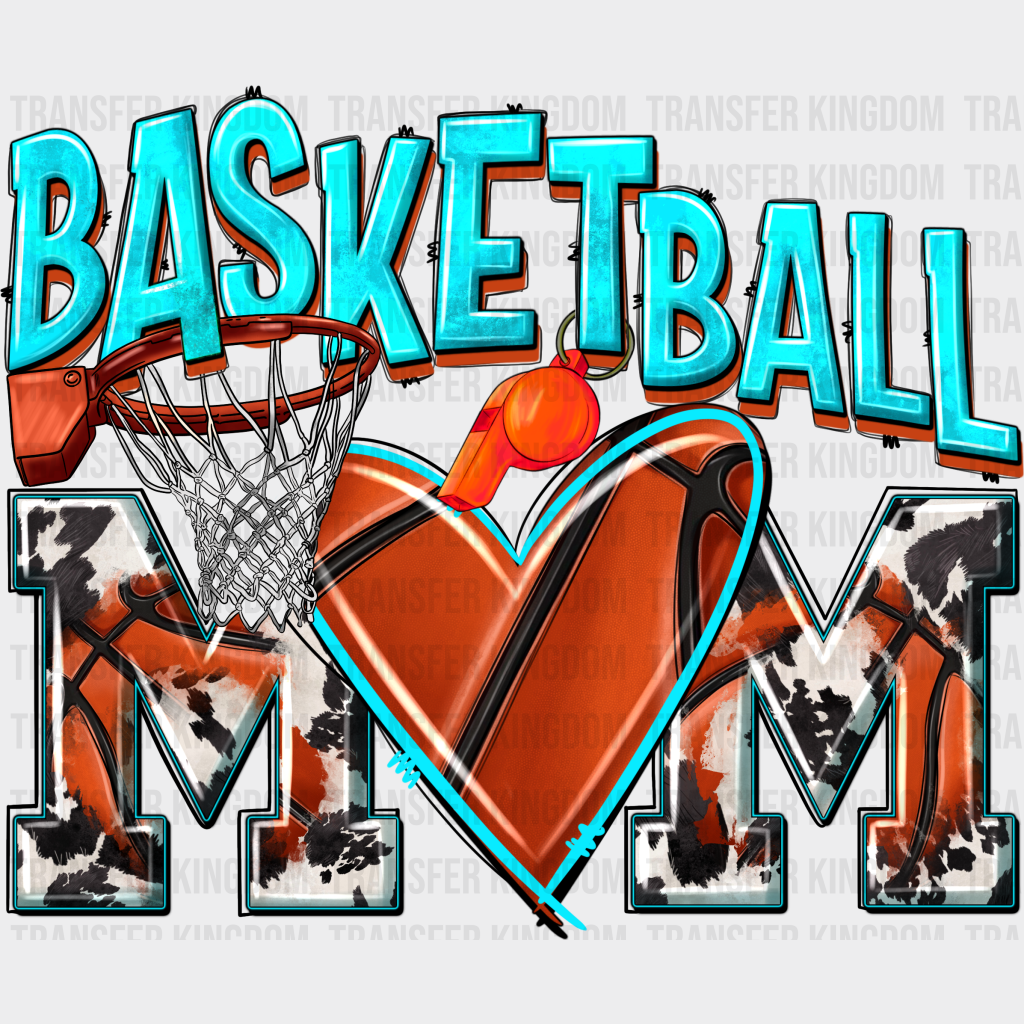 Turquoise Basketball Mom Design - Dtf Heat Transfer