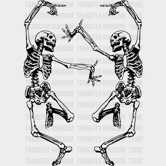 Two Skeletons Dancing - Skeleton DTF Transfers transfer-kingdom Dark Color Design (See Imaging)