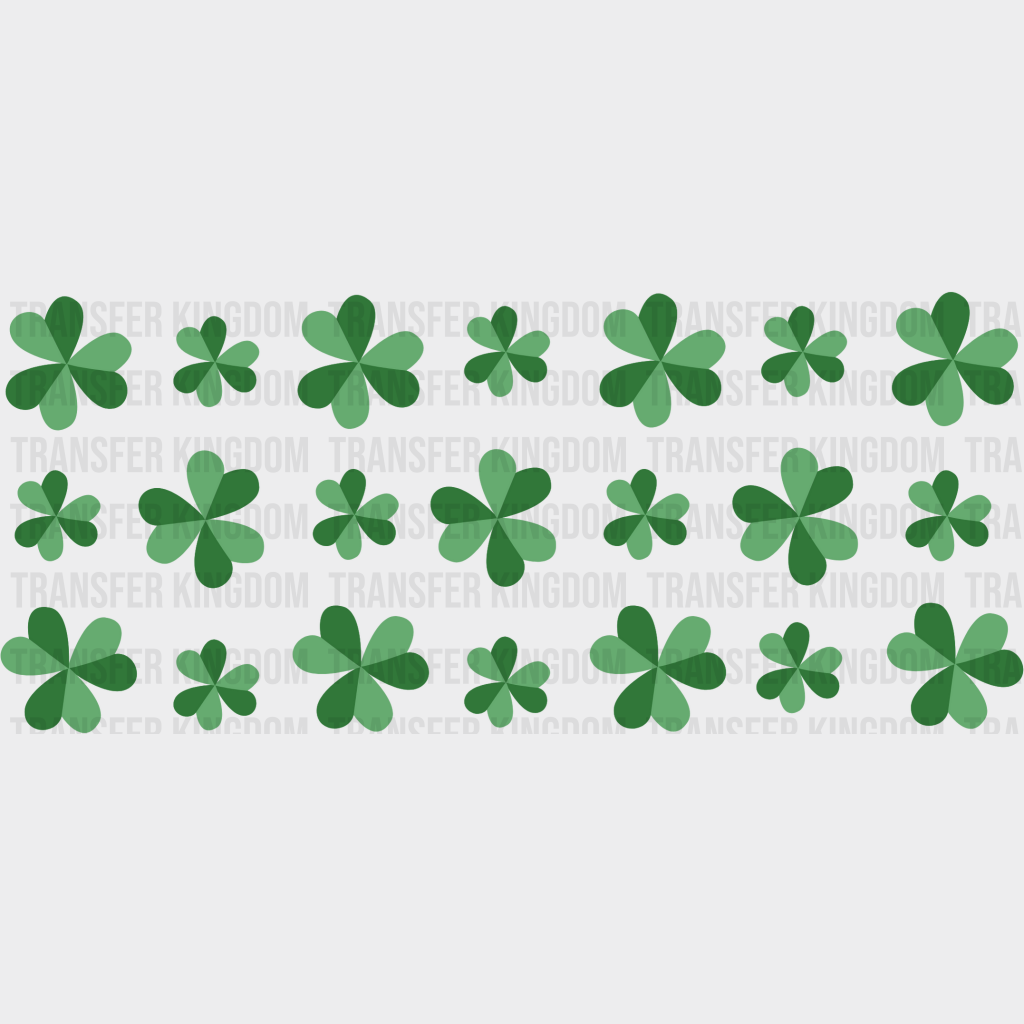 Two Tone Clover Design - St Patrick Cup Wrap Uv Sticker Permanent Dtf Decal