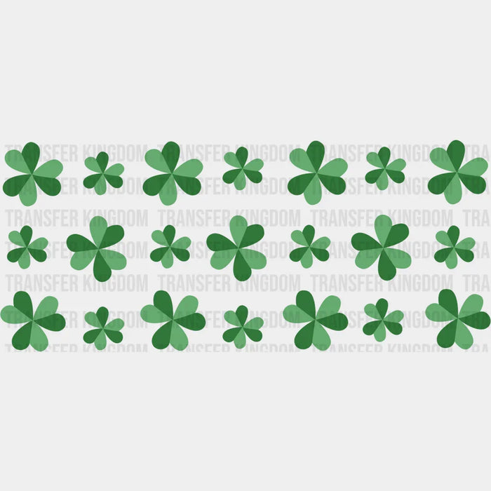 Two Tone Clover Design - St Patrick Cup Wrap UV Sticker Permanent UV DTF Decal