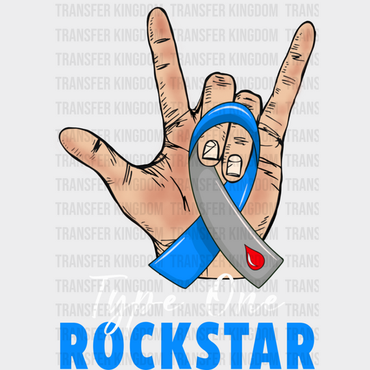 Type One Rockstar - Diabetes Dtf Heat Transfer Unisex S & M (10’’) / Light Color Design See Imaging