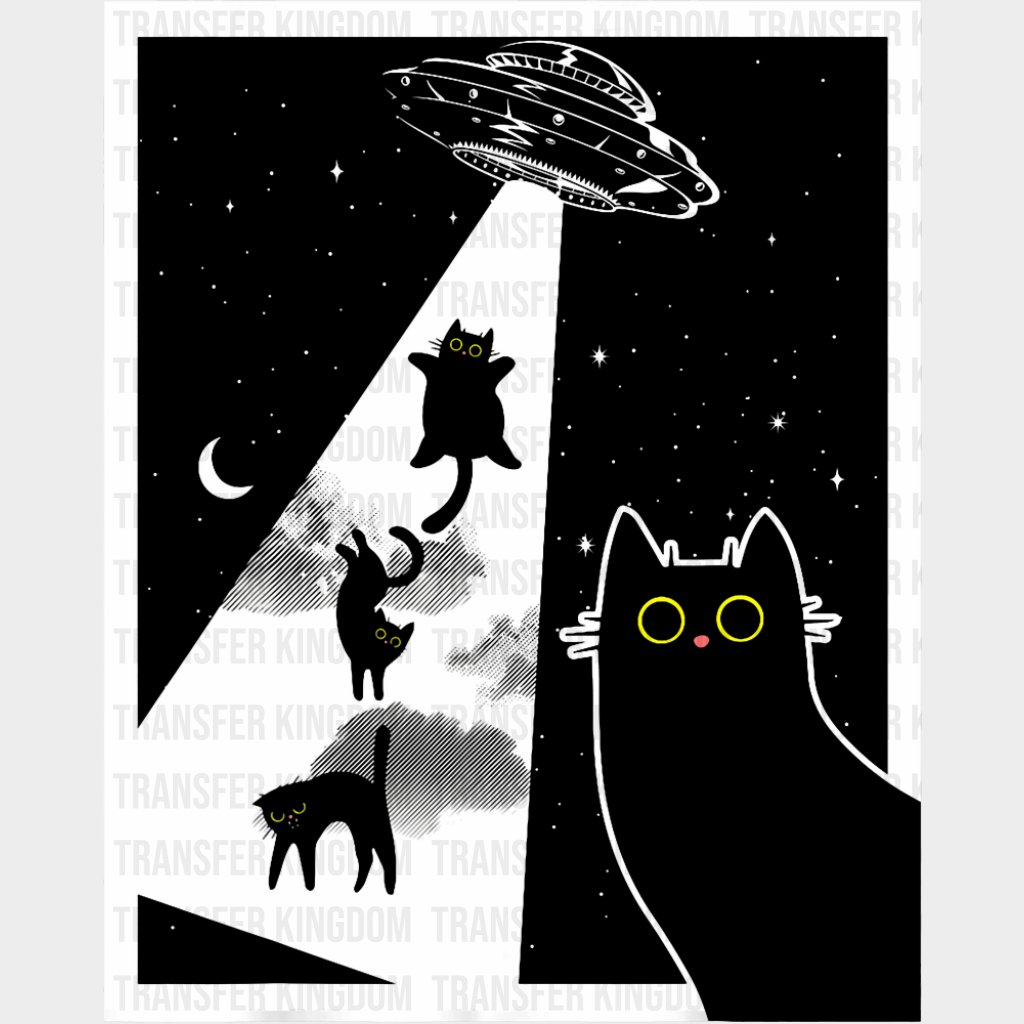 UFO Abducted Cats - Cats DTF Transfer
