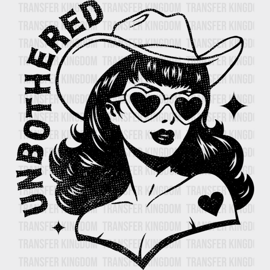 Unbothered Cowgirl - Cowgirl DTF Transfer Adult Unisex - S & M (10’’) / Dark Color Design (See Imaging)
