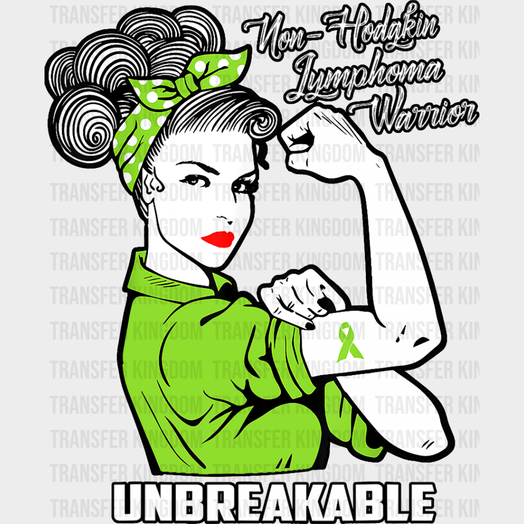 Unbreakable Lymphoma Warrior - Dtf Heat Transfer Unisex S & M (10’’) / Dark Color Design See Imaging