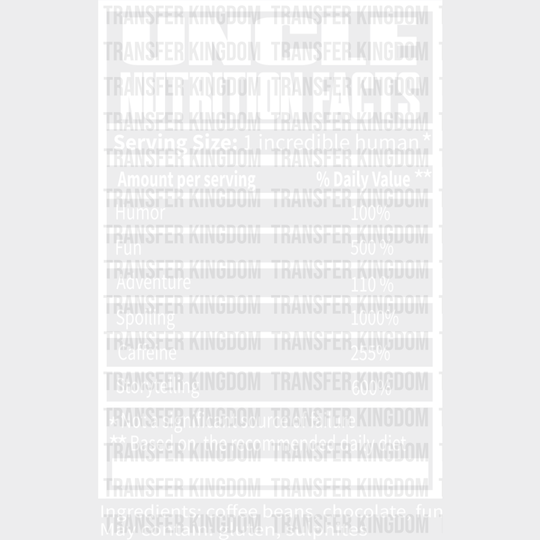 Uncle Nutrition Facts - Dtf Heat Transfer Unisex S & M (10’’) / Light Color Design See Imaging