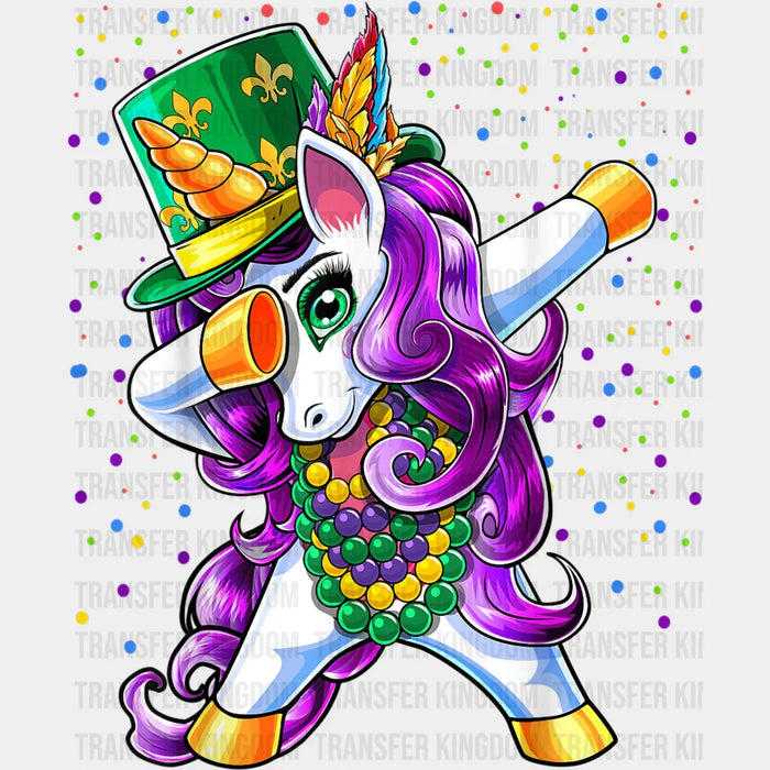 Unicorn Mardi Gras Design- Mardi Gras DTF heat transfer