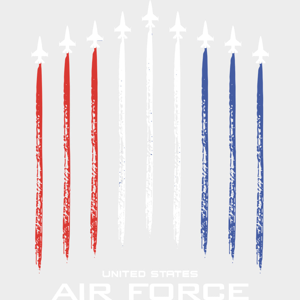 United States Air Force Jet Trails - Air Force DTF Transfers - Adult Unisex - S & M (10’’) / Light Color Design (See
