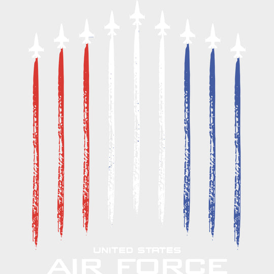 United States Air Force Jet Trails - Air Force DTF Transfers - Adult Unisex - S & M (10’’) / Light Color Design (See