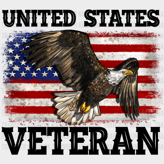 United States Veteran Eagle Design - Army Dtf Transfer Unisex S & M (10’’) / Dark Color See Imaging