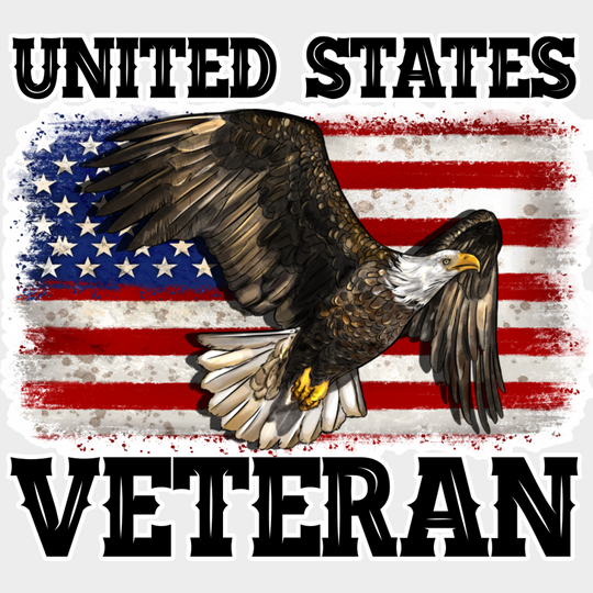 United States Veteran Eagle Design - Army Dtf Transfer Unisex S & M (10’’) / Light Color See Imaging