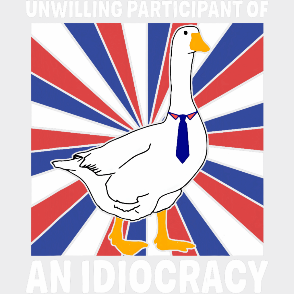 Unwilling Participant Of An Idiocracy - Funny DTF Transfer Adult Unisex - S & M (10’’) / Light Color Design (See