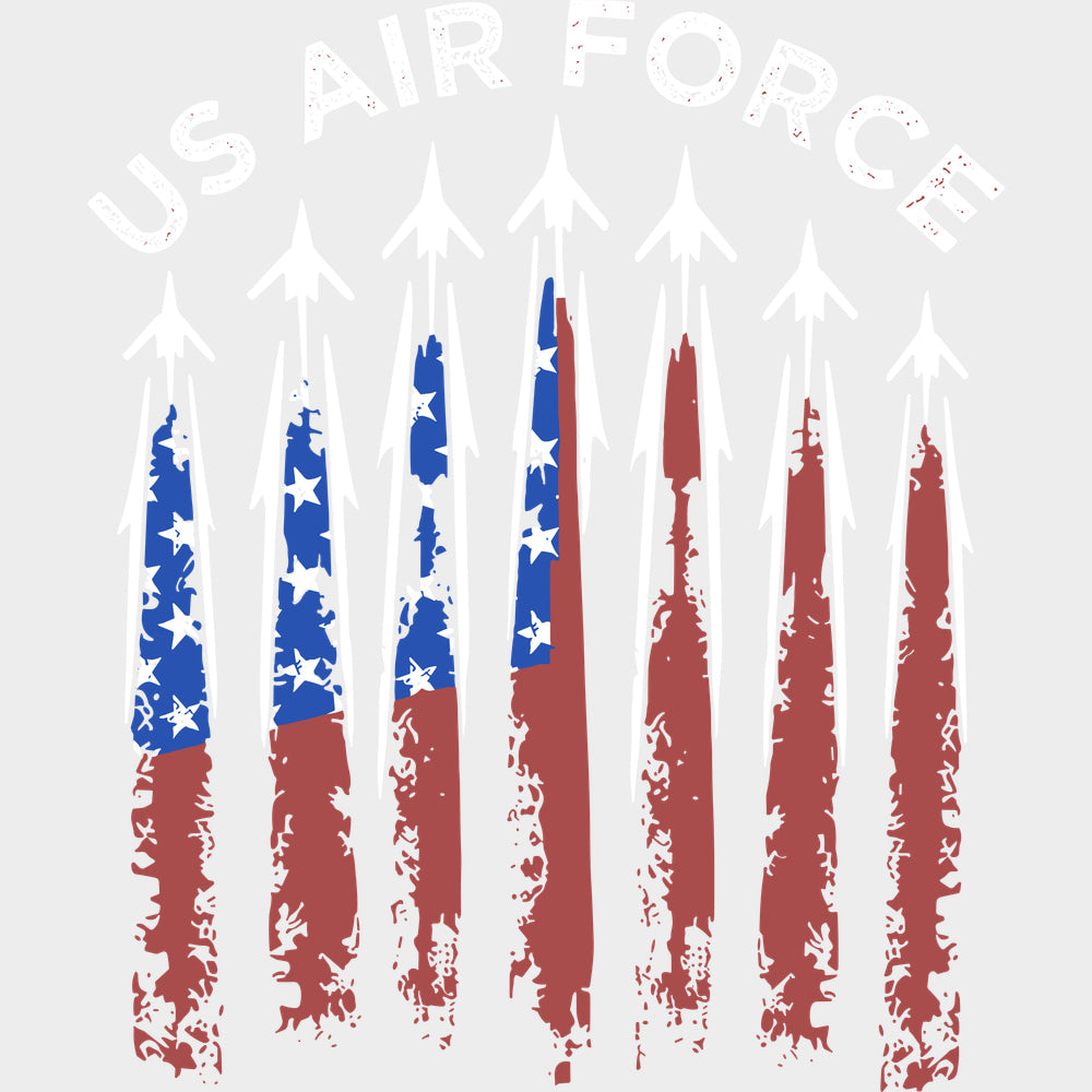 US Air Force Jets - Air Force DTF Transfers - Adult Unisex - S & M (10’’) / Light Color Design (See Imaging)