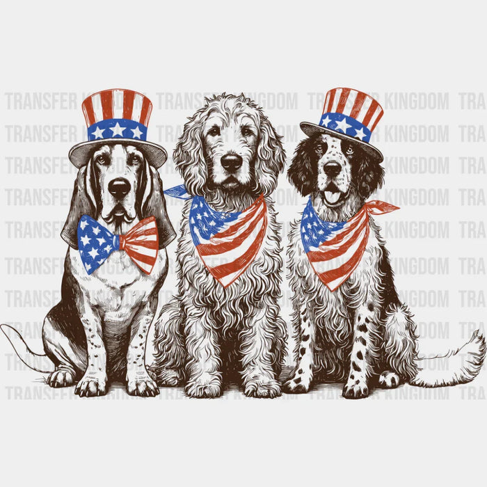 US Bandanas And Hats Dogs - 4th Of July DTF Transfer