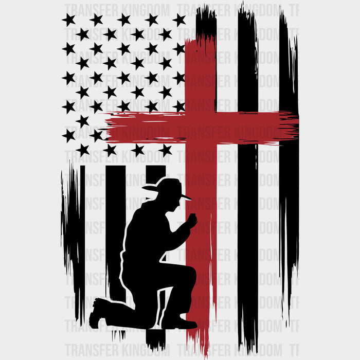 US Flag, Cross - Fire Department DTF Transfers