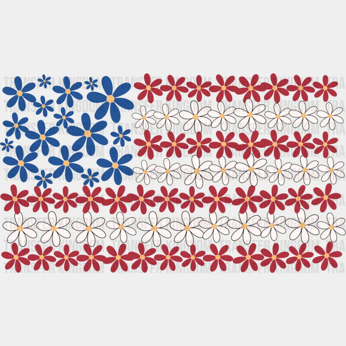 US Flag Daisies - 4th Of July DTF Transfer
