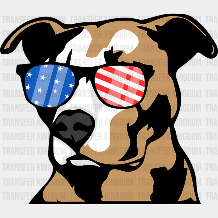 US Flag Glasses Cool Dog - Dogs DTF Transfer