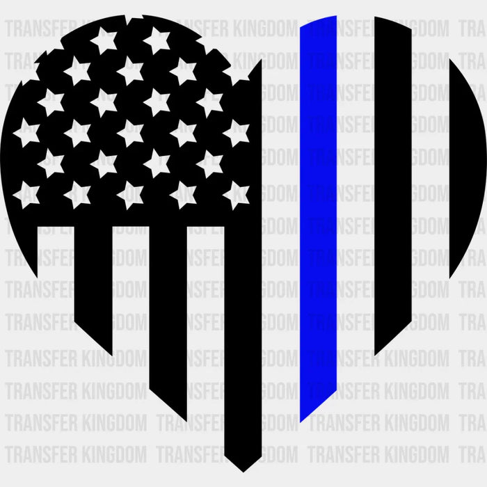 US Flag Heart Design - Police DTF Heat Transfer