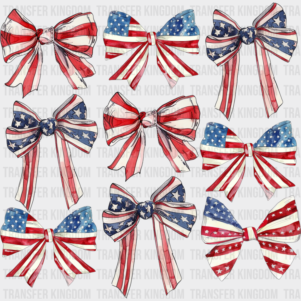 US Flag Ribbons - 4th Of July DTF Transfer