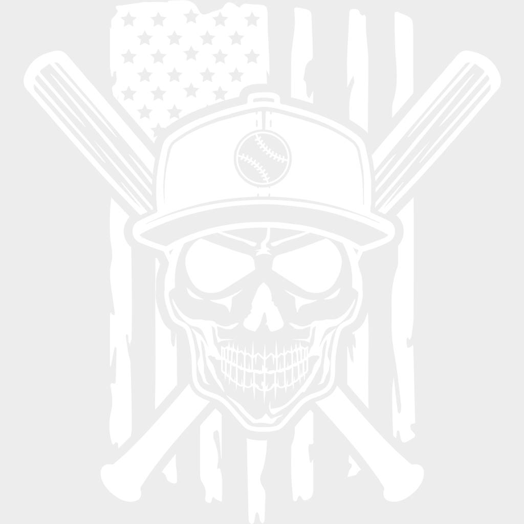 Us Flag Skull Design - Baseball Dtf Heat Transfer Unisex S & M (10’’) / Light Color (See Imaging)