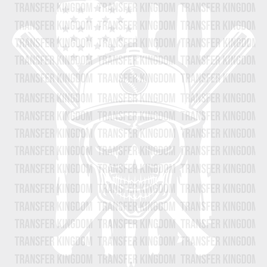 Us Flag Skull Design - Baseball Dtf Heat Transfer Unisex S & M (10’’) / Light Color (See Imaging)