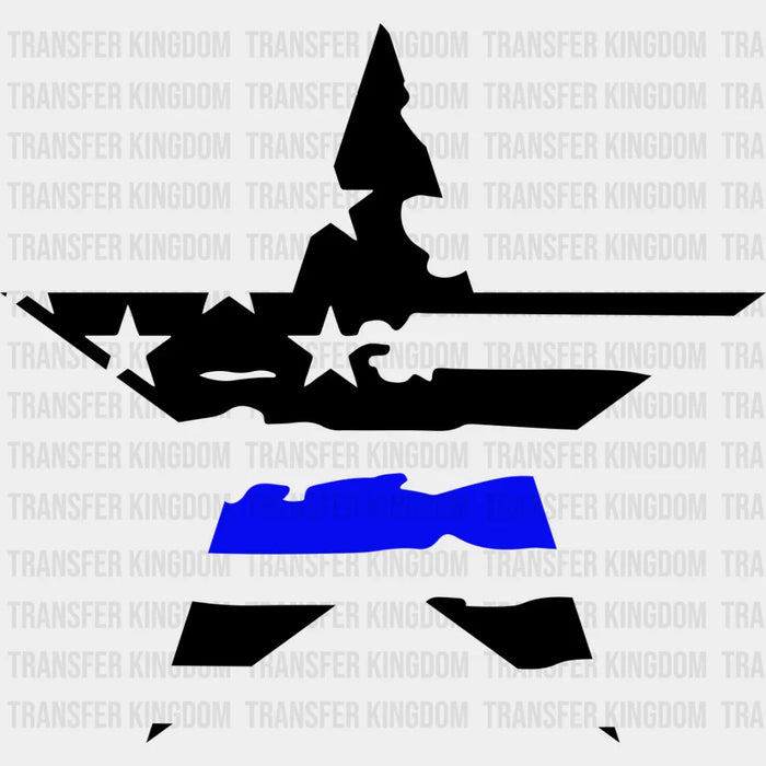 US Flag Star Design - Police DTF Heat Transfer