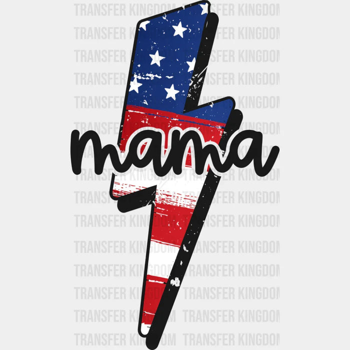 US Lightning Bolt Mama B&W - 4th Of July DTF Transfer