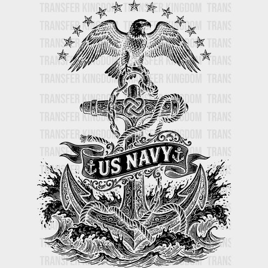 US Navy Four Colors - Navy DTF Transfers - Adult Unisex - S & M (10’’) / Dark Color Design (See Imaging)