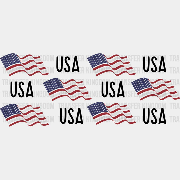 USA Flag Design - 4th Of July Cup Wrap UV Sticker Permanent UV DTF Decal