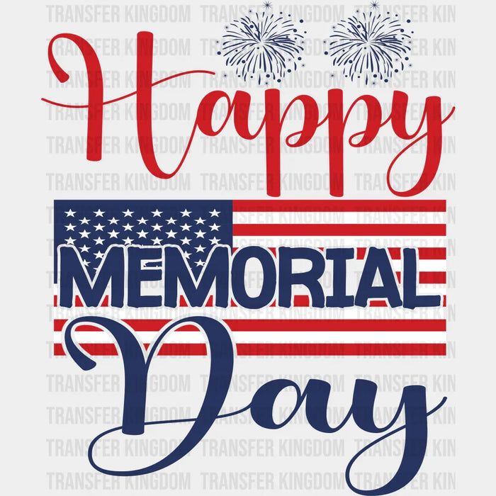 USA Flag Happy Memorial Day - Memorial Day DTF Transfer