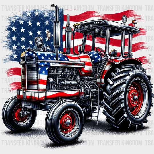 Usa Flag Tractor Design - Farmer Dtf Transfer