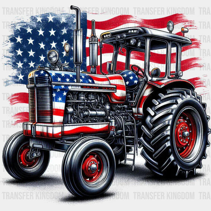 USA Flag Tractor Design - Farmer DTF Transfer