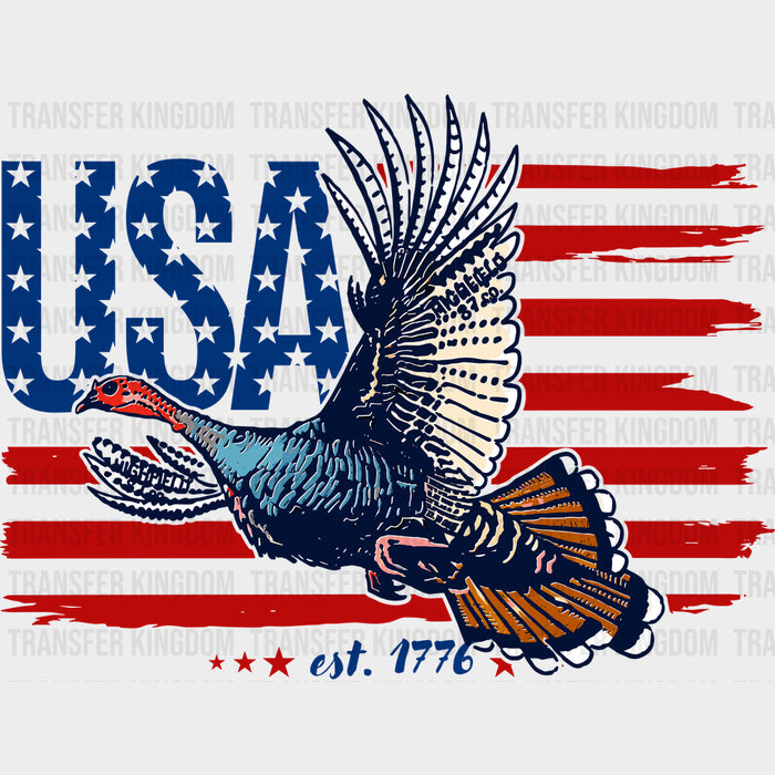USA Flag, Turkey - Hunting DTF Transfers