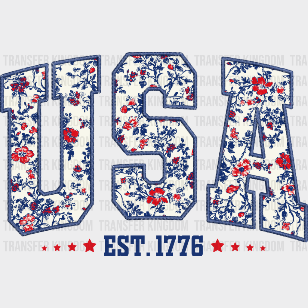 USA Flowers EST. 1776 - 4th Of July DTF Transfer