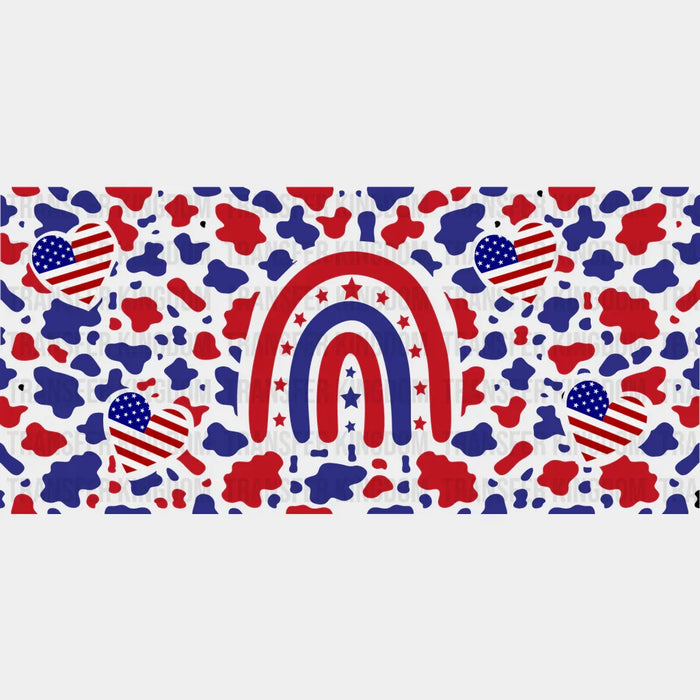USA Rainbow UV DTF Transfer Cup Wrap UV DTF Sticker