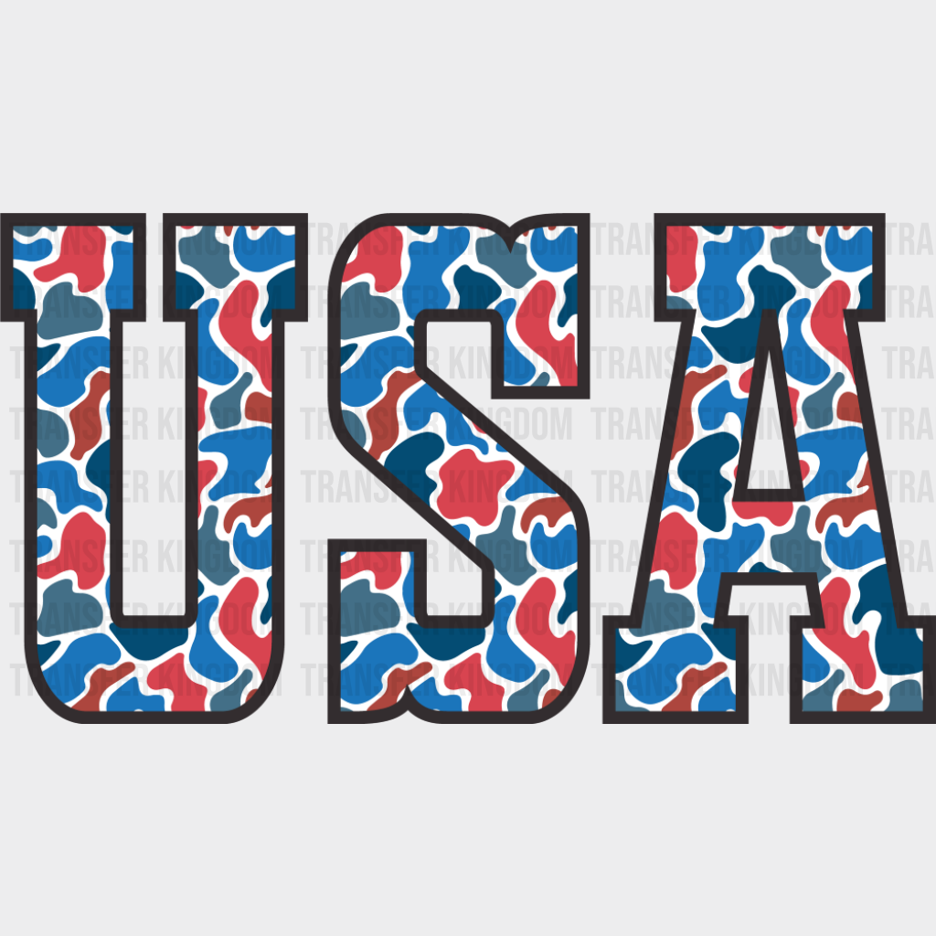 USA Red & Blue Design - 4th Of July DTF Transfer