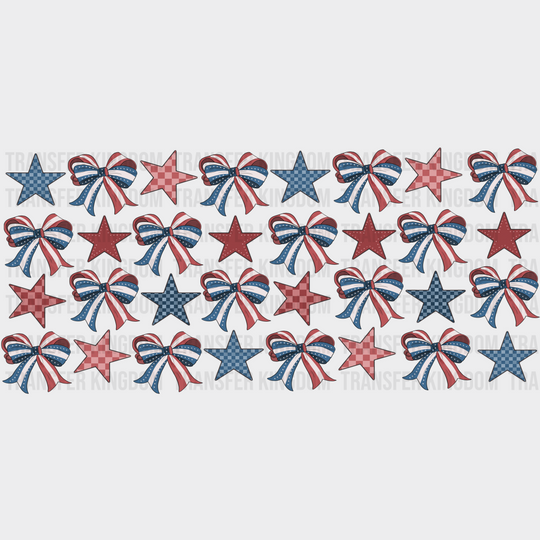 Usa Ribbon Design - 4Th Of July Cup Wrap Uv Sticker Permanent Dtf Decal