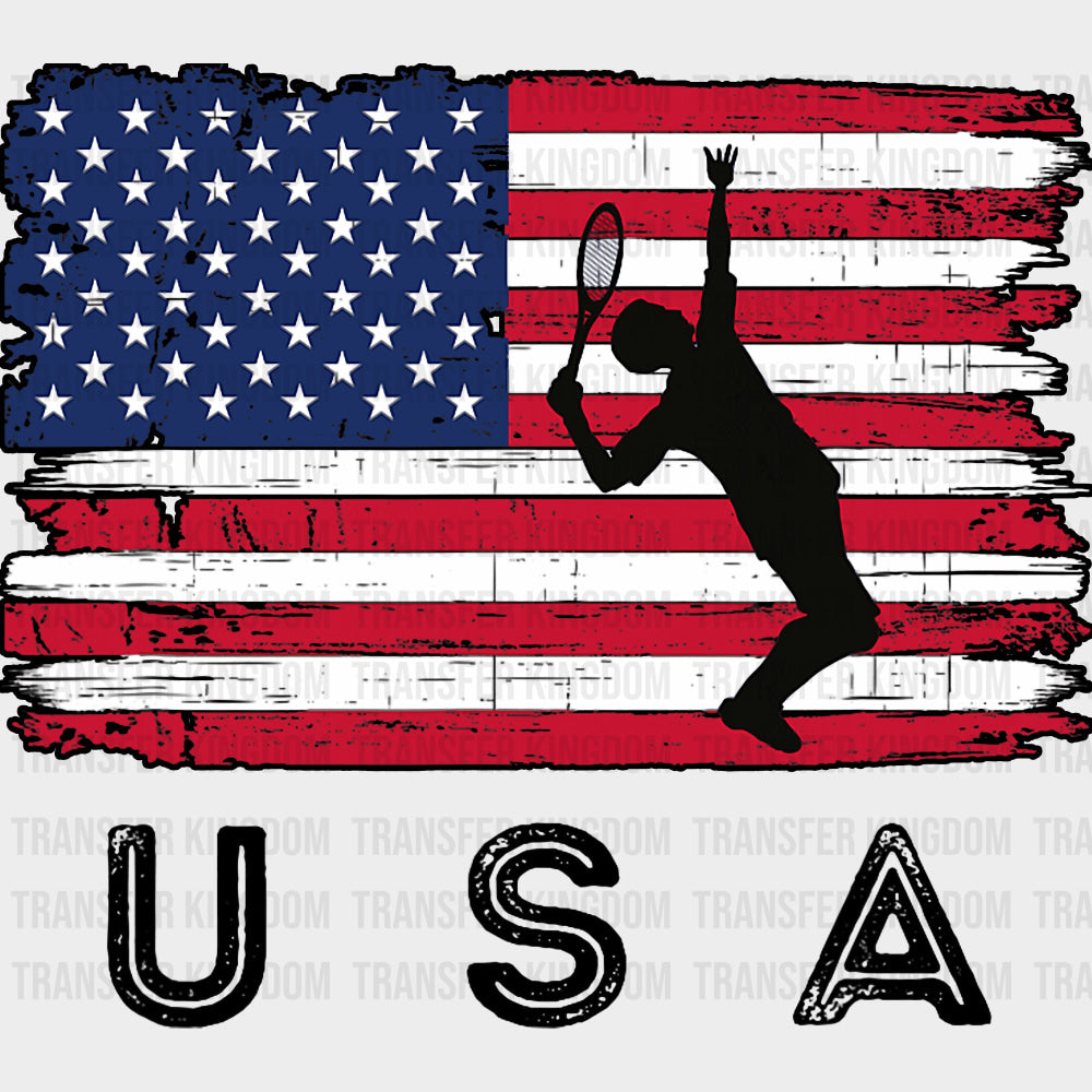 USA - Tennis DTF Transfers Adult Unisex - S & M (10’’) / Dark Color Design (See Imaging)