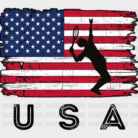 USA - Tennis DTF Transfers Adult Unisex - S & M (10’’) / Dark Color Design (See Imaging)