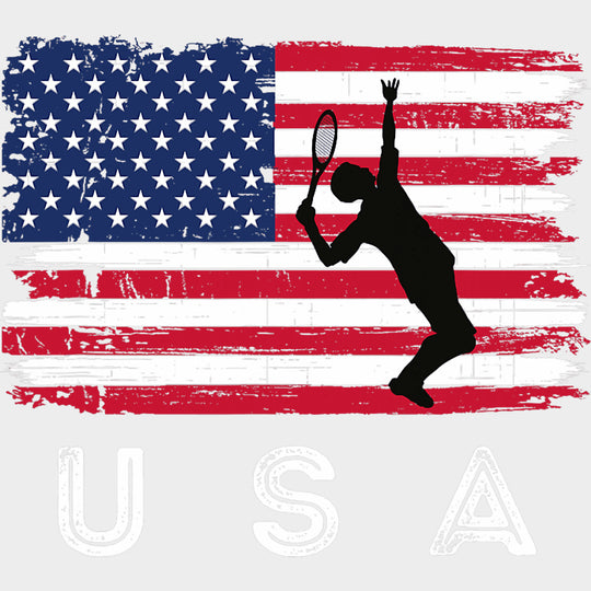 USA - Tennis DTF Transfers Adult Unisex - S & M (10’’) / Light Color Design (See Imaging)